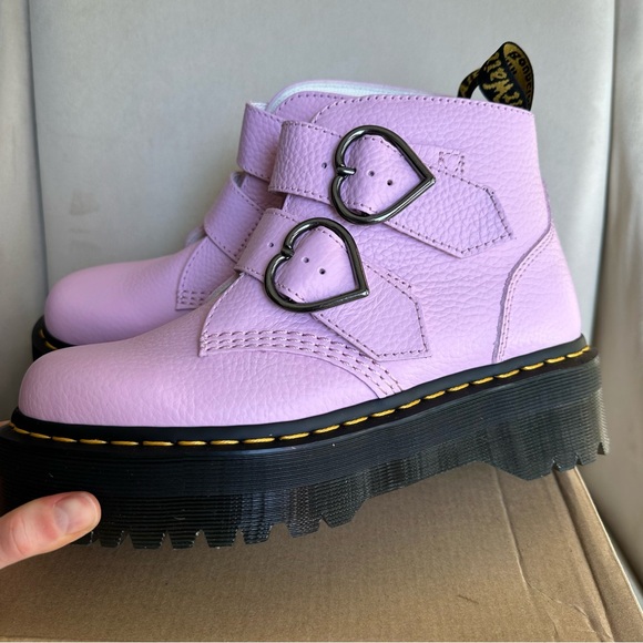 DR. MARTENS DEVON HEART LEATHER PLATFORM BOOTS - Picture 5 of 9